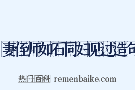 妻侄师如石同妇见过造句是什么意思的图片